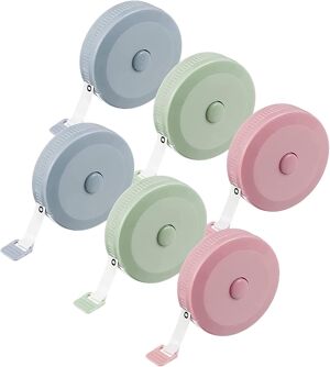 Lot De 2 Rubans à Mesurer Rétractables - 1,5 M, Graduation CM/Pouces, Portable, Bouton Automatique