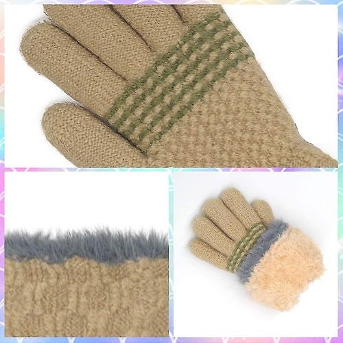 Gants D¿Hiver-Enfants Warm Knit Thermal Cable Gants Tricotés