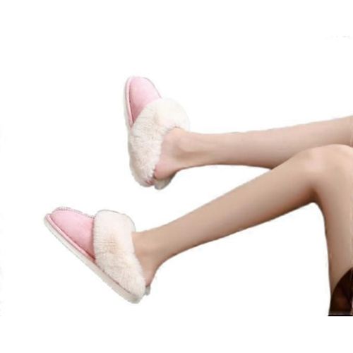 Pantoufles Chaudes Antidérapantes Confortables En Coton D'extérieur Pour Femmes