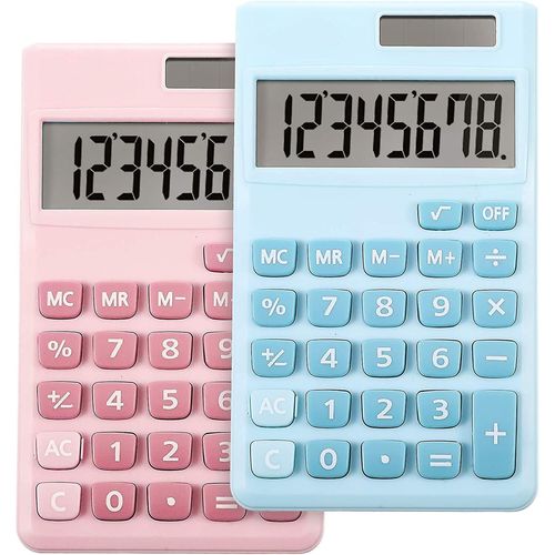 2 Calculatrice standard de base Mini calculatrice de bureau numérique adaptée à l'école à la maison des enfants