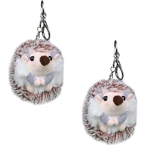 2pcs Mini Peluche Animaux Jouet Mignon Hérisson Peluche Animal Porte-Clés Bague Voiture Porte-Clés Sac À Main Charms Pendentif Pour Enfants Filles