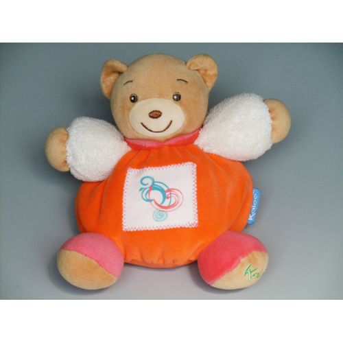 Doudou Ours Boule Orange Blanc Kaloo