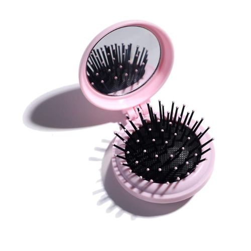 1 Pack Pliable Voyage Brosse à Cheveux Avec Miroirs Mini Massage Airbag Peigne Portable Plastique Peigne à Cheveux Compact Peigne de Massage des Cheveux Pour Femmes Et Filles