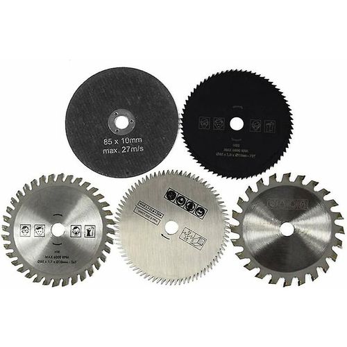 5pcs / set 85mm Diamètre 10mm Diamètre intérieur rotatif, Alliage dur Petite lame de scie circulaire Outils de coupe rotatifs