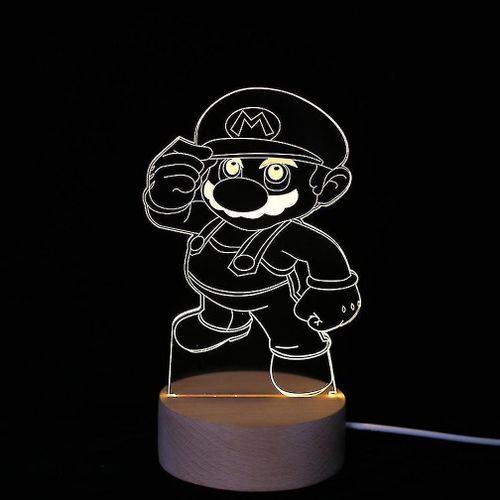 Super Mario 3d Led Night Light Kids Chambre Lampe De Table
