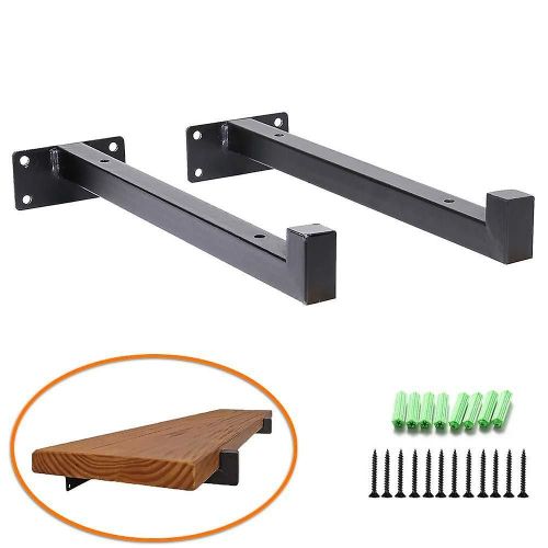 Supports D¿Étagères Noirs Industriels Robustes, Étagères En Métal De 20 Cm Supports Étagères Rétro Murales Accolade Matérielle Pour Décor De Bricolage Ou Étagère Murale Personnalisée