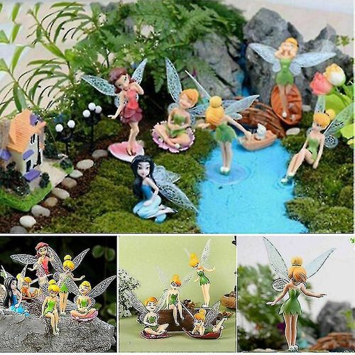 6-pack Enfants Disney Doll Fée Tinkerbell Poupée Gâteau Décoration Figurine Jardin