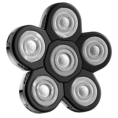 Lames de remplacement de rasoir, lame de remplacement de barbe à 6 têtes pour hommes chauves, compatible avec