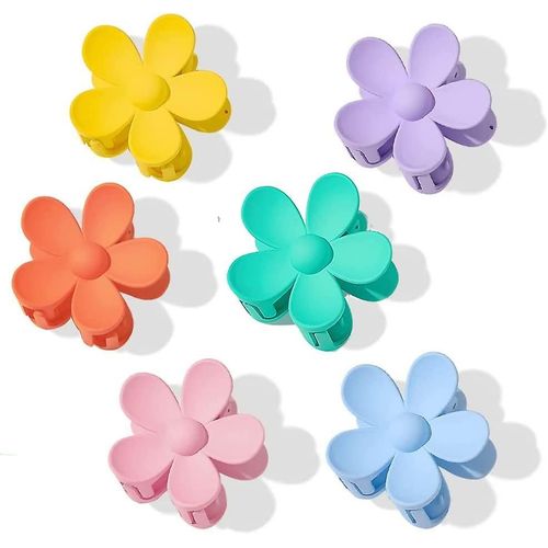 6-pack Flower Claw Clips Dames Flower Hair Clips Girls Thick Hair Matte Large Hair Clips Anti-slip Strong Fixing Hair Clips Hair Clips Hair Clips Head