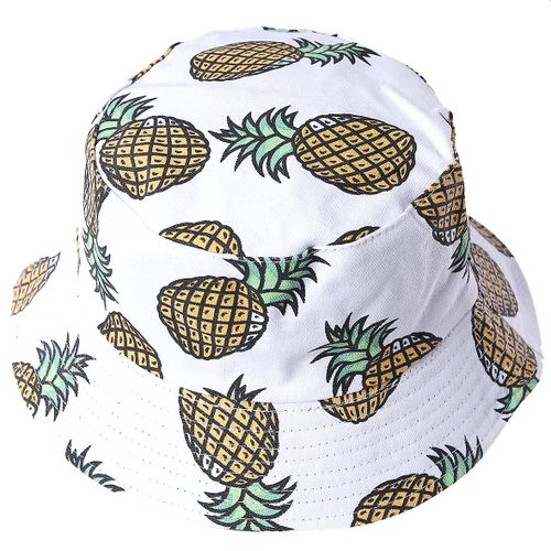 Femme Fruit Print Double Face Bucket Hat Hommes Sun Fisherman Outdoor Hat