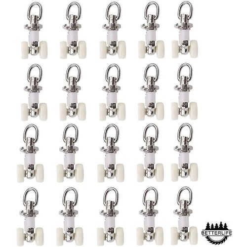 20 Pièces En Alliage D¿Aluminium Rouleau Double Rideau En Plastique Piste Planeur Rail Rollers