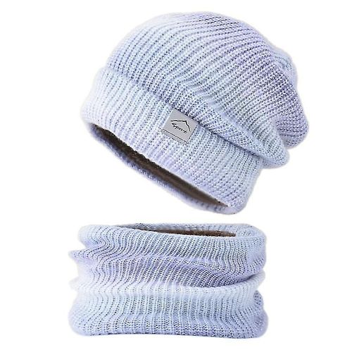2pcs Winter Girls Bonnet Chapeau Foulard Et Sets Tricot Classique Casquette Chaude, Economie D¿Energie Chaud