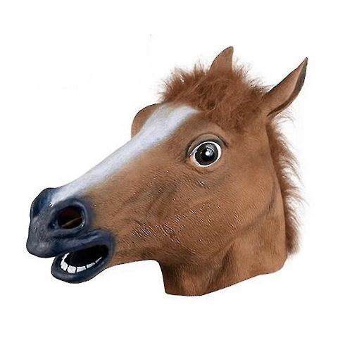 Masques Réalistes De Tête De Cheval Full Head Fur Mane Latex Creepy Movie Props Pour Costume De Fête D¿Halloween