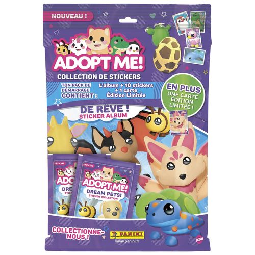 Stickers Adopt Me On Roblox Album + 2 Pochettes + 1 Carte El