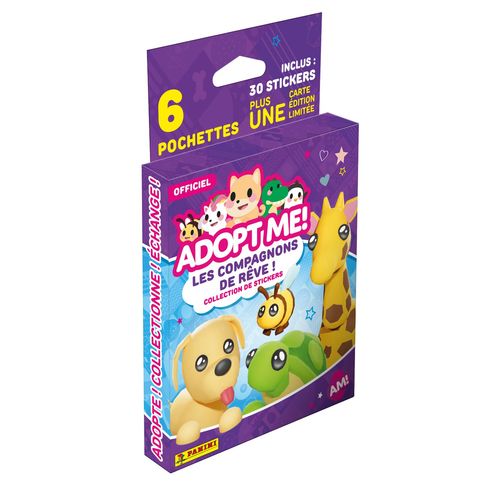 Stickers Adopt Me On Roblox Blister 6 Pochettes + 1 Carte Édition Limitée