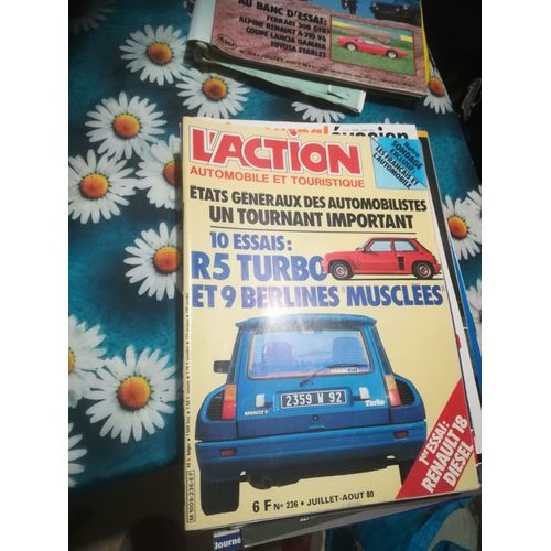 L"Action Automobile 236 De 1980 Renault 18 Diesel,Fiat Ritmo Diesel,Cx 2400 Injection Auto,Renault 5 Turbo,Talbot Lotus,Renault 5 Alpine,Golf Gti,Bmw 323i,Opel Ascona 400