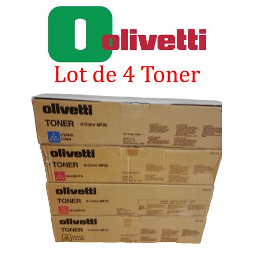 Lot de 4 Toner Olivetti d-Color MF25 1x Cyan 2x Magenta 1x Yellow