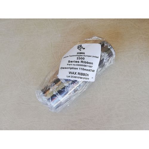 rouleau transfère Zebra 2300 Séries Ribbon 110mmx74M Wax part. 02300GS11007
