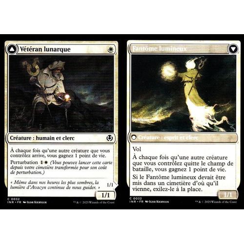Vétéran Lunarque / Fantôme Lumineux - Magic - Innistrad Remastered Vf - C - 32 - Recto/Verso