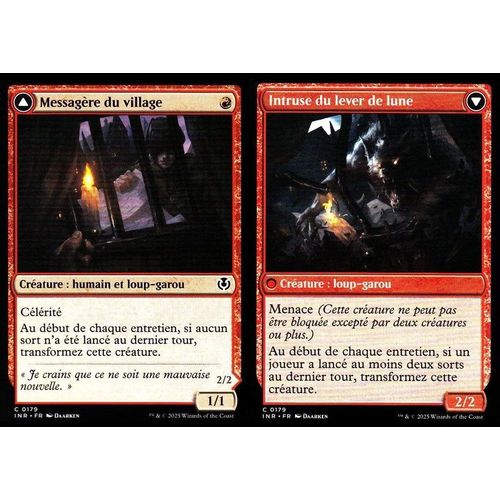 Messagère Du Village / Intruse Du Lever De Lune - Magic - Innistrad Remastered Vf - C - 179 - Recto/Verso
