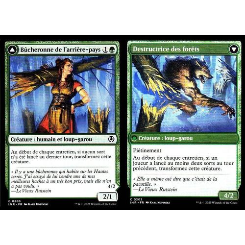 Bûcheronne De L'arrière-Pays / Destructrice Des Forêts - Magic - Innistrad Remastered Vf - C - 203 - Recto/Verso