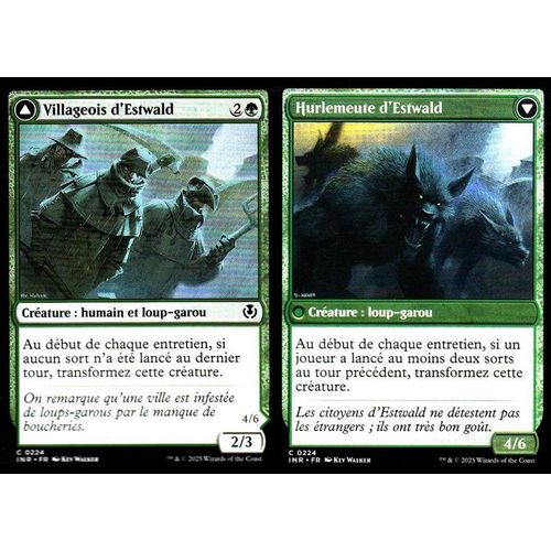 Villageois D' Estwald / Hurlemeute D' Estwald - Magic - Innistrad Remastered Vf - C - 224 - Recto/Verso