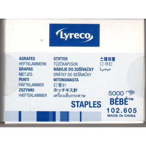 Boîte De 5000 Agrafes Bébé 102.605 Lyreco