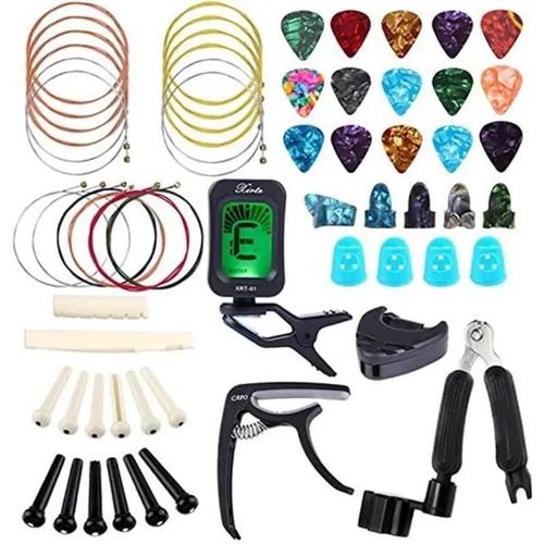 Kit D'accessoires Pour Guitare - 60 Pcs - Médiators Accordeur Capo - Léger Et Compact - Pour Adultes