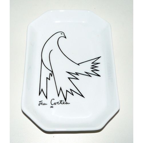 La Colombe Jean Cocteau, Vide Poche En Porcelaine De Couleuvre, Comité Jean Cocteau 2004