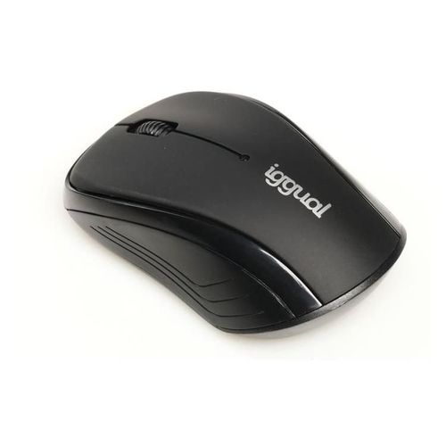 iggual WOM-BASIC-1600DPI - Souris - ergonomique - droitiers et gauchers - optique - 3 boutons - sans fil - 2.4 GHz - récepteur sans fil USB - noir - boîte de suspension