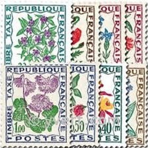 Fleurs Des Champs Série Complète Année 1964 Timbres Taxe N° 95 96 97 98 99 100 101 102 Yvert Et Tellier Luxe