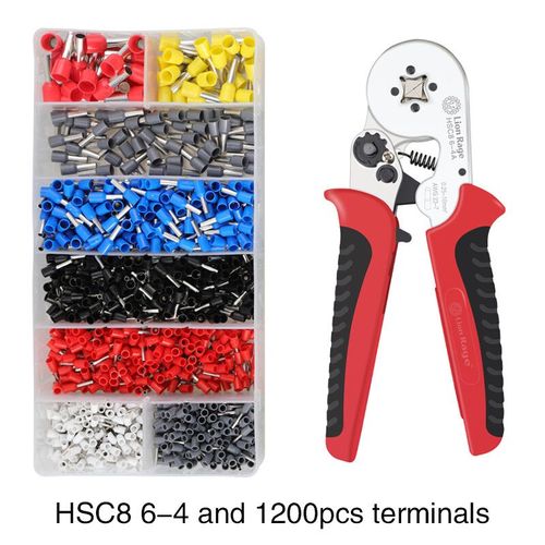Pince à sertir les manchons de virole,outils de borne tubulaire,HSC8,6-4,6-6,16-6,sertisseuse de fil,ensembles électriques ménagers,borne,1200 pièces - Type 6-4 bei 1200