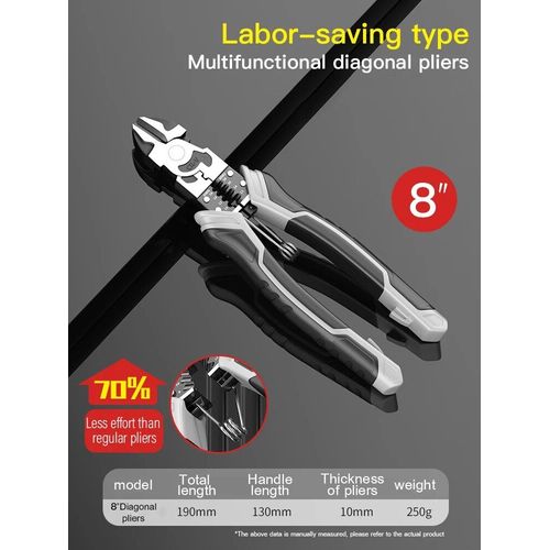 AIRAJ-Pince en fil d'acier pour l'entretien d'électricien,pince multifonctionnelle économe en main-d '?uvre pour usage industriel et domestique - Type Diagonal Pliers #A