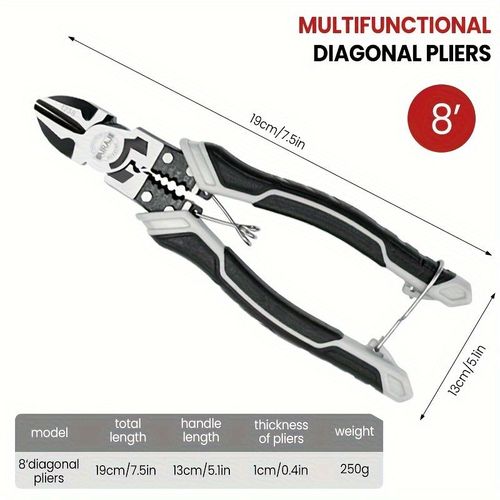 AIRAJ-Pince en fil d'acier pour l'entretien d'électricien,pince multifonctionnelle économe en main-d '?uvre pour usage industriel et domestique - Type Diagonal Pliers #B