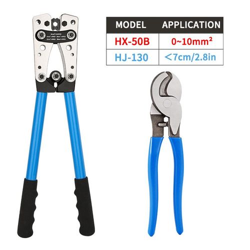 Pince à Sertir Tube Terminal Sertisseuse Hex CriAJTool Multitool Batterie Câble LDPCable Outils À Main HX-50B 6-50 mm² AWG 10-0 - Type HX-50B HJ-130