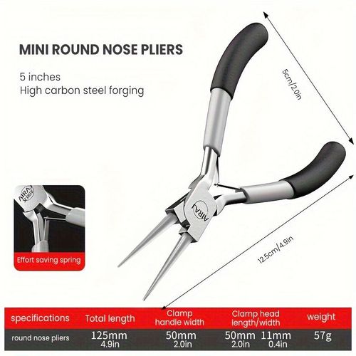 AIRAJ-Pince à bouche plate pointue sans dents,bouche oblique,fil à bouche plate,ensemble de pinces de reliure,bouche arc-en-ciel,8 pièces - Type Circlip Pliers #B