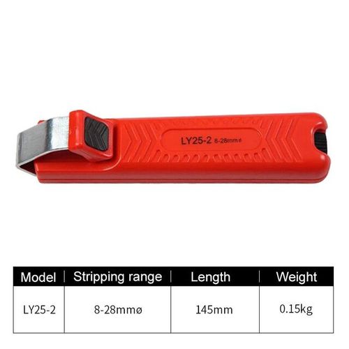 Couteau à dénuder les fils d'électricien,manche en caoutchouc,outil de dénudage à la main pour PVC 4-50mm,caoutchouc de silicone,livraison - Type LY25-2