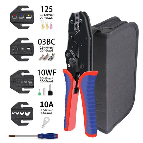 Kit de pinces à sertir bornes pré-isolées HS-30J couvercle de pince à HS-40J/pince à sertir en acier au carbone de marque multifonctionnelle - Type HS-30J 4 jaw bag