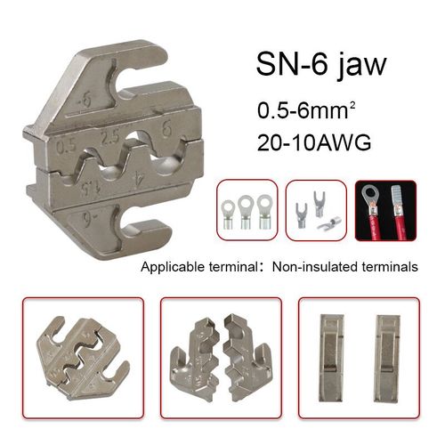Pince à sertir Mâchoires en alliage SN-2546B 58B 02C 03H 06WF X6/06 48BS utilisées pour sertir les bornes,largeur de fente de mâchoire 4mm - Type SN-X6 jaw #B