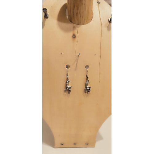 Boucles D'oreilles Fantaisie N2 Faon Argentés