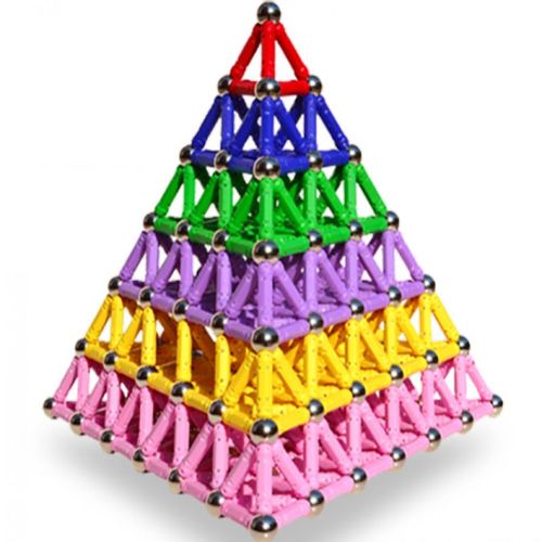 Puzzle 3d En Blocs Magnétiques 140 Pièces, Jeu De Construction Avec Bâtons Colorés, Cadeau De Vacances Montessori Pour Filles Et Garçons De Plus De 4 Ans