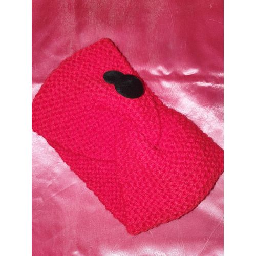 Cache Oreilles Ou Bandeau Rouge Et Boutons Rouges