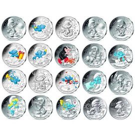 Schtroumpf Série Complète - 10 Euros Argent