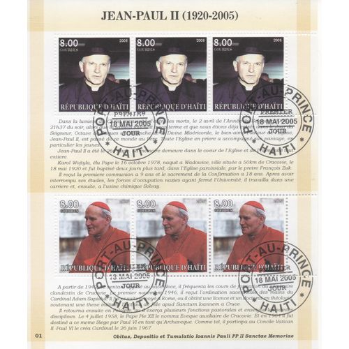 Haïti Timbres  Les Papes Jean-Paul Ii Et Benoît Xvi