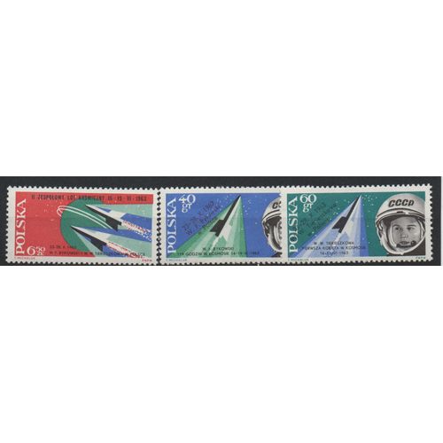Pologne Timbres Visite Des Cosmonautes Soviétiques 1963