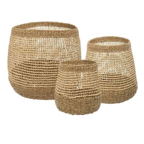 Set De 3 Paniers Ronds Ajourés - Marron - Atmosphera - Paniers - Osier