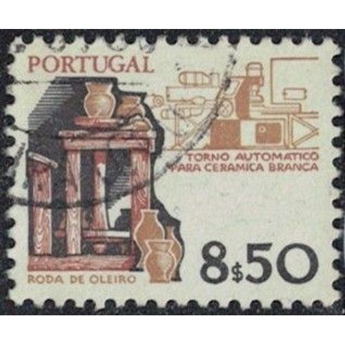 Portugal 1981 Oblitéré Used Métiers Tour De Potier Et Machines Céramiques Modernes Y&t Pt 1511 Su
