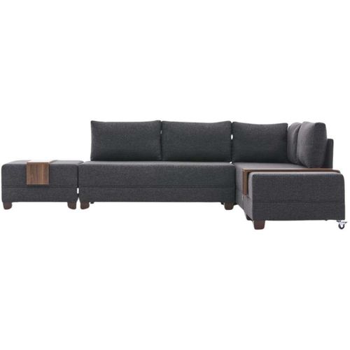 Canapé D'angle Convertible En Tissu Anthracite Fly Angle À Droite