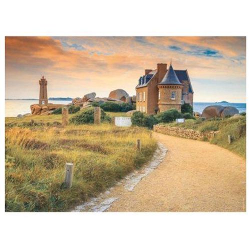 Puzzle Phare De Ploumanac'h 500 Pieces - Set Puzzle Paysage De Bretagne + 1 Carte Tigre
