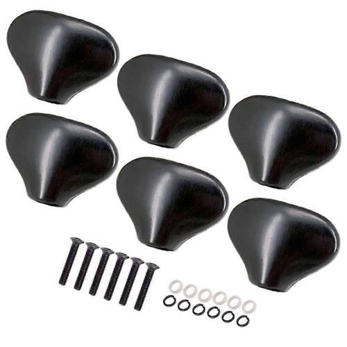 6pcs Alliage De Zinc Guitare Électrique Chevilles D¿Accord Capuchon Accordeurs Machine De Remplacement Boutons Boutons Accessoires De Guitare, Noir